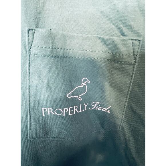 Properly Tied Tee, Sleigh Dogs on Teal Youth Large - Picture 3 of 5